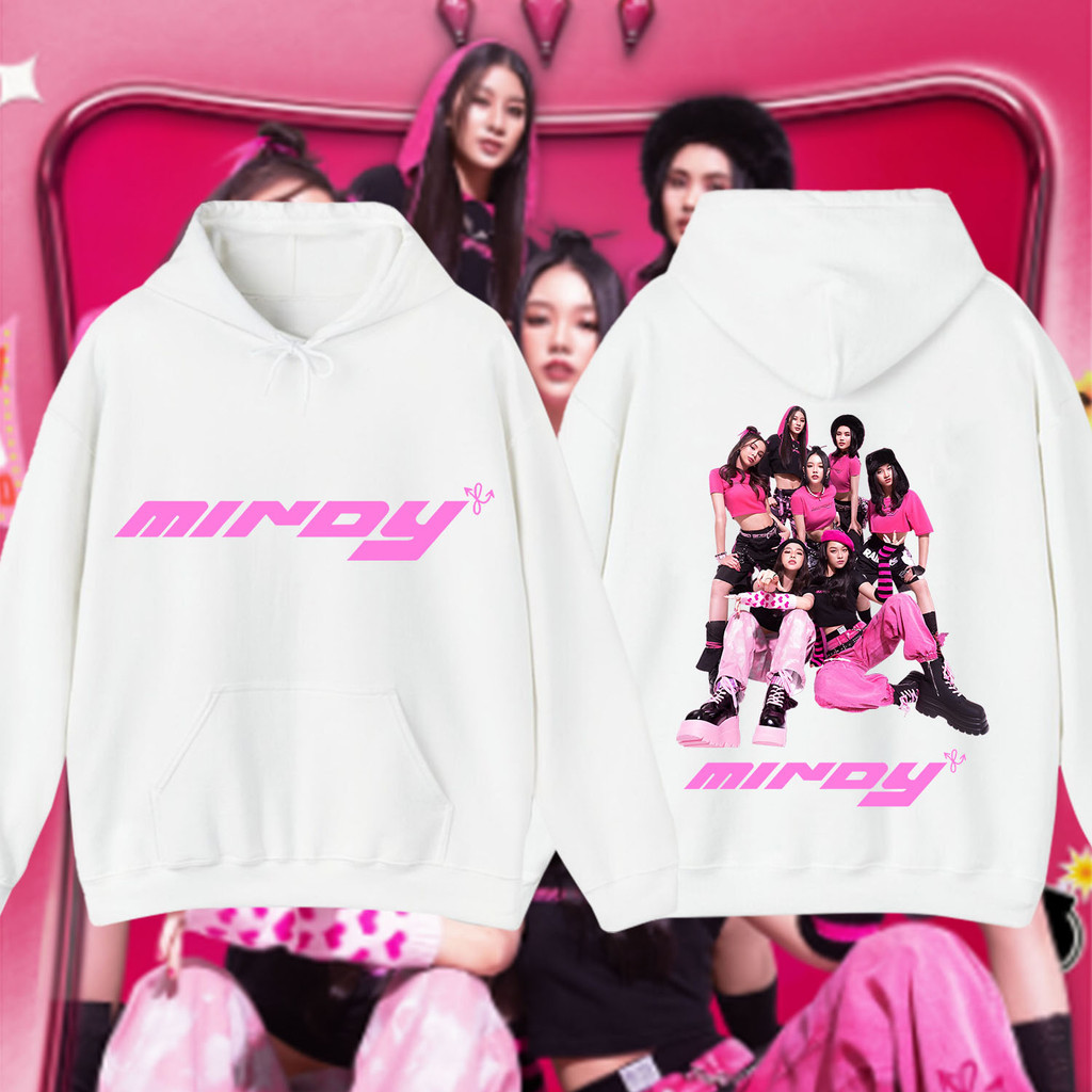 เสื้อฮู้ด MINDY (มินดี้) Mindy girl group เกิร์ลกรุ๊ปร้อน Hoodie MINDY ผ้าฝ้ายขาวดำ 2 สี หลายขนาด