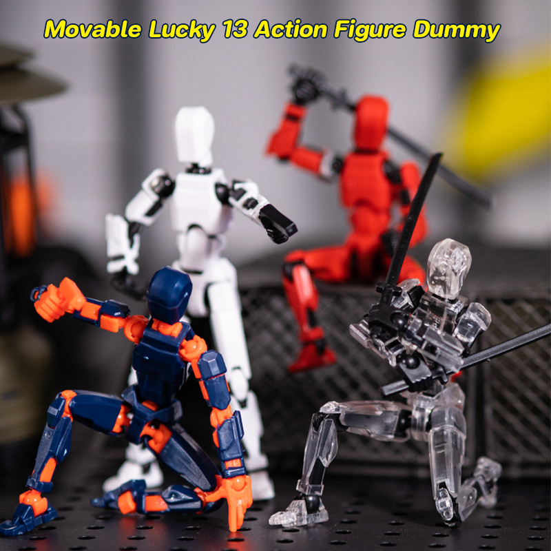 หุ่นยนต์ 3D Movable Lucky 13 Action Figure Dummy เครื่องคลายเครียด ของประดับ สร้างสรรค์ ของเล่นเด็ก