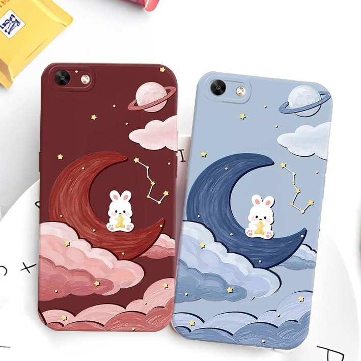 [GC012] ซิลิโคนสําหรับ OPPO F1s A59 A71 A83 A37 A39 A57 Old CUTE MOON Motif - เคสอินเทรนด์ - เคส Pro