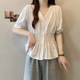 [HY] M-4XL เสื้อแขนสั้นสไตล์ใหม่สำหรับผู้หญิง:sizeใหญ่ สีทึบ กางเกงยืดหุ่นบาง-