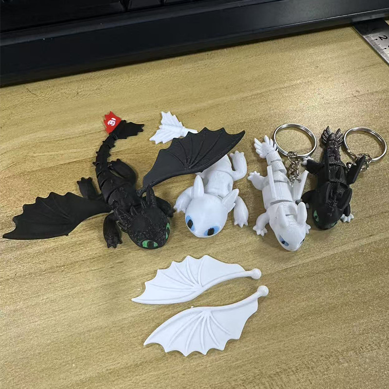 10 ซม. Toothless 3D พิมพ์ของเล่น How to Train Your Dragon Action Figure Light Fury Toothless รุ่นสะสม