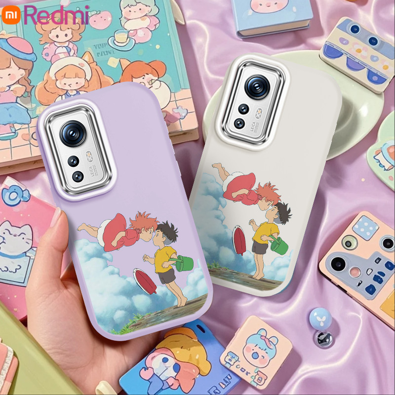 Ponyo และ Sosuke จาก Hayao Miyazaki Animation "Ponyo On the Rock of the Sea Edges" เคสสําหรับ Redmi 