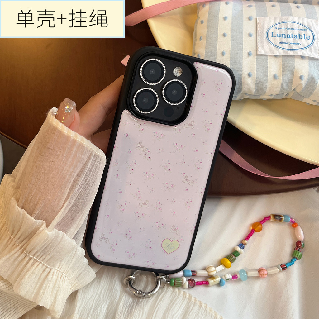 Huiwanju Secret Garden เหมาะสําหรับ iPhone13Pro ขอบดํา Epoxy เคสโทรศัพท์มือถือ ip15ProMax/14/16plus จะไม่ตีเคสเกาหลีสดขนาดเล็ก - รูปที่ 6