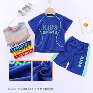 เด็กชุดเสื้อยืดกางเกงขาสั้นแขนสั้นสำหรับกีฬาและเสื้อฟุตบอล แ…