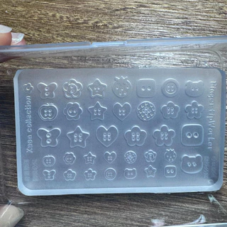 KusaCollection สไตล์เดียวกันแม่พิมพ์แต่งเล็บโปร่งใสสูง Rainy Day จักรเย็บผ้าลูกแมวปุ่ม Key Mold