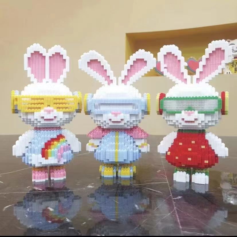 Building BLOCK ASSEMBLY เข้ากันได้กับเลโก้สตาร์ Dailu กระต่ายน่ารักตัวต่อบล็อกอนุภาคขนาดเล็กของเล่นประกอบปริศนาสำหรับเด็กของขวัญวันเกิดสำหรับเด็กชายและเด็กหญิง