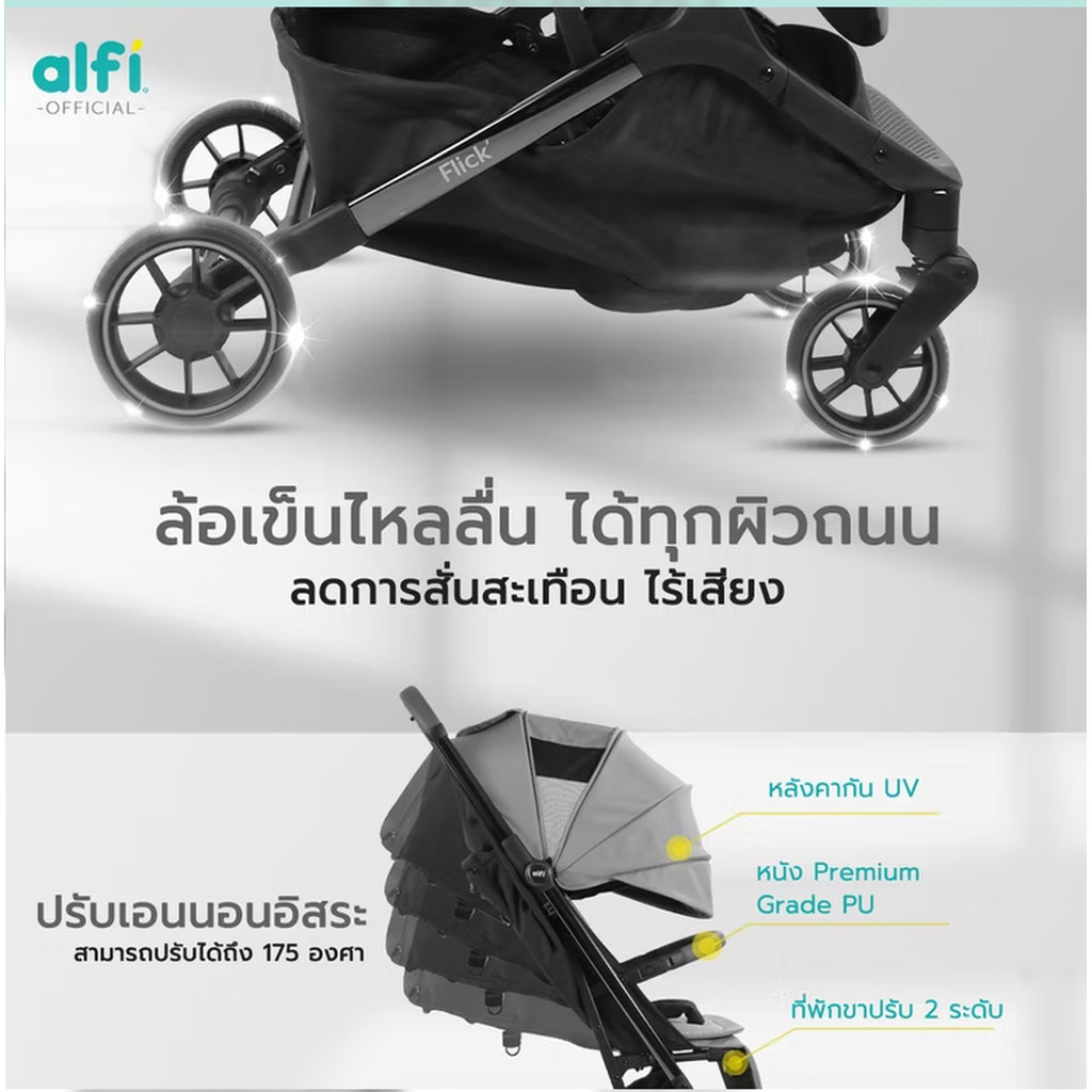 Alfi รถเข็นเด็ก รุ่น Flick พับเล็ก-ขึ้นเครื่องได้ (แรกเกิด-4ปี) (น้ำหนักเบา 6.1kg) (ตะกร้าใหญ่) - รูปที่ 4