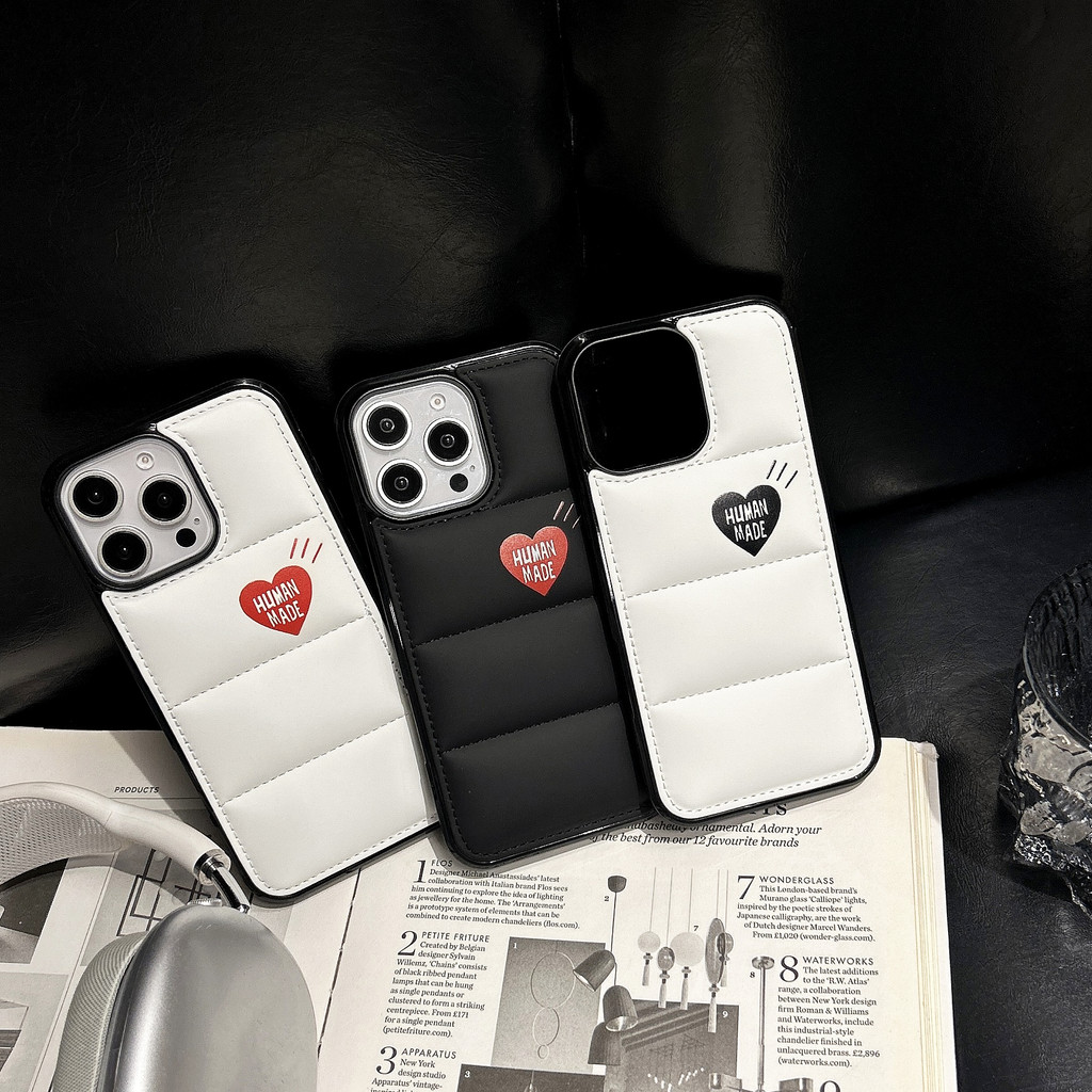 Love Heart simple Down JacketสําหรับIPHONE 16 15 14 13 12 11 PROMAX PLUS MINIฝาครอบป้องกันTPUกรณี