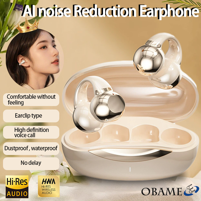 BONINE NewEar Clip หูฟังไร้สาย TWS หูฟังบลูทูธเวลาเล่น ENC ตัดเสียงรบกวนกันน้ําสําหรับชุดหูฟังแฮนด์ฟ