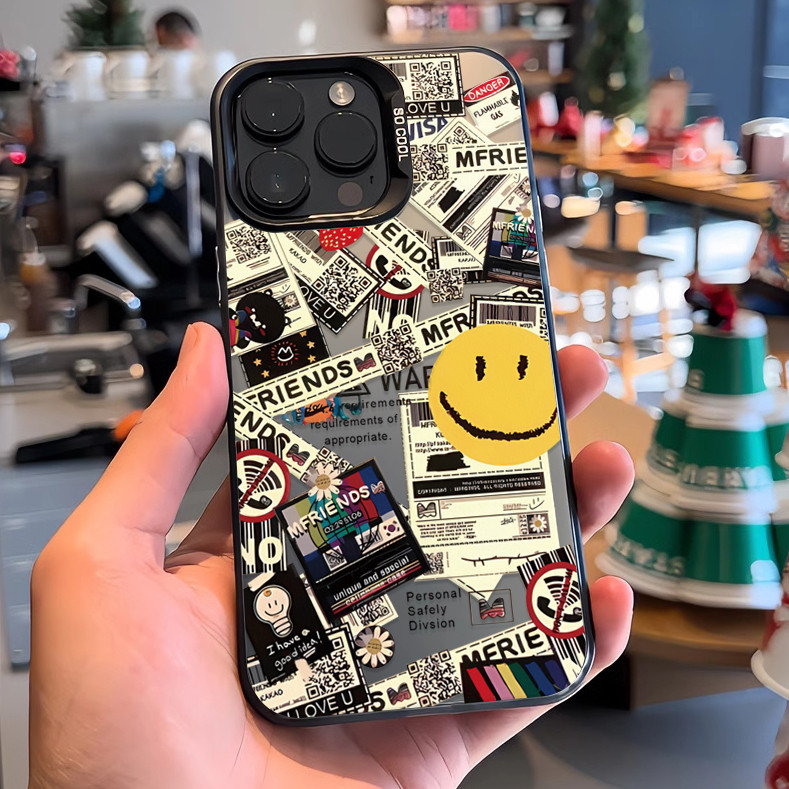 เคส VIVO Y91 Y11 Y21 Y16 Y27s Y20 Y35 Y27 Y31 Y12 Y02 Y22 Y36 Y22s Y17 Y12s Y17s Y15 Y21s เคสโทรศัพท์ลายหนังสือพิมพ์ยิ้ม
