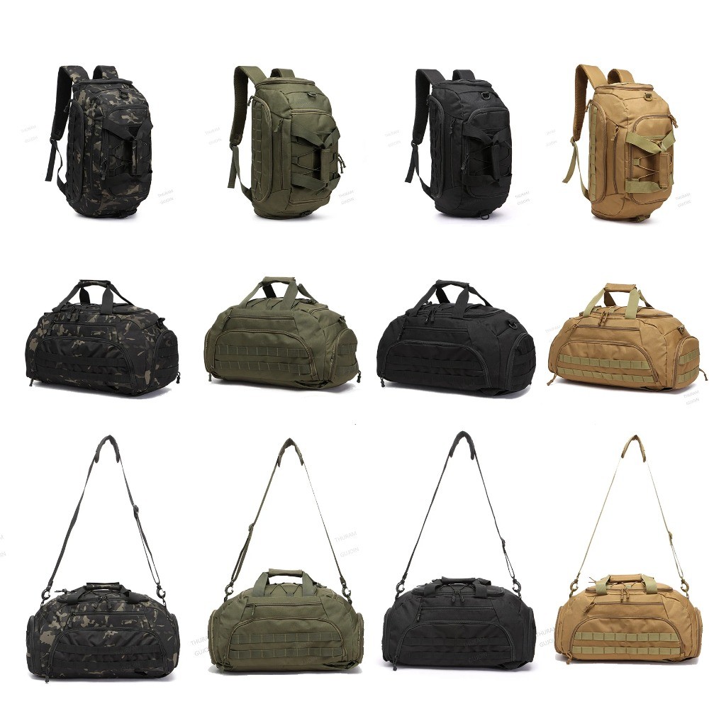 3-in-1 ยุทธวิธีกระเป๋าเป้สะพายหลังช่องรองเท้าเปิดประทุน Duffel กระเป๋าสะพายสําหรับผู้ชายผู้หญิง WeekenderTravel Overnight กระเป๋า ราคา ถูกที่สุด ดีลบีเคเค แกลเลอรีภาพที่ 2
