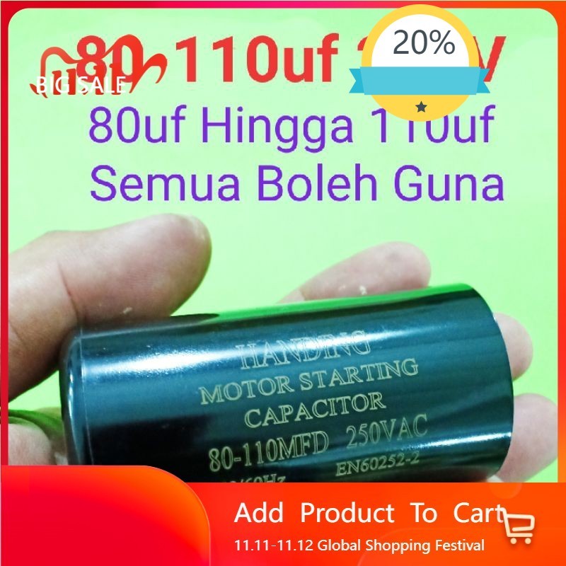 ZLAZ 1 Biji 80-110uf 250v มอเตอร์สตาร์ทตัวเก็บประจุ Multi Universal 80uf 85uf 90uf 95uf 100uf 105uf 