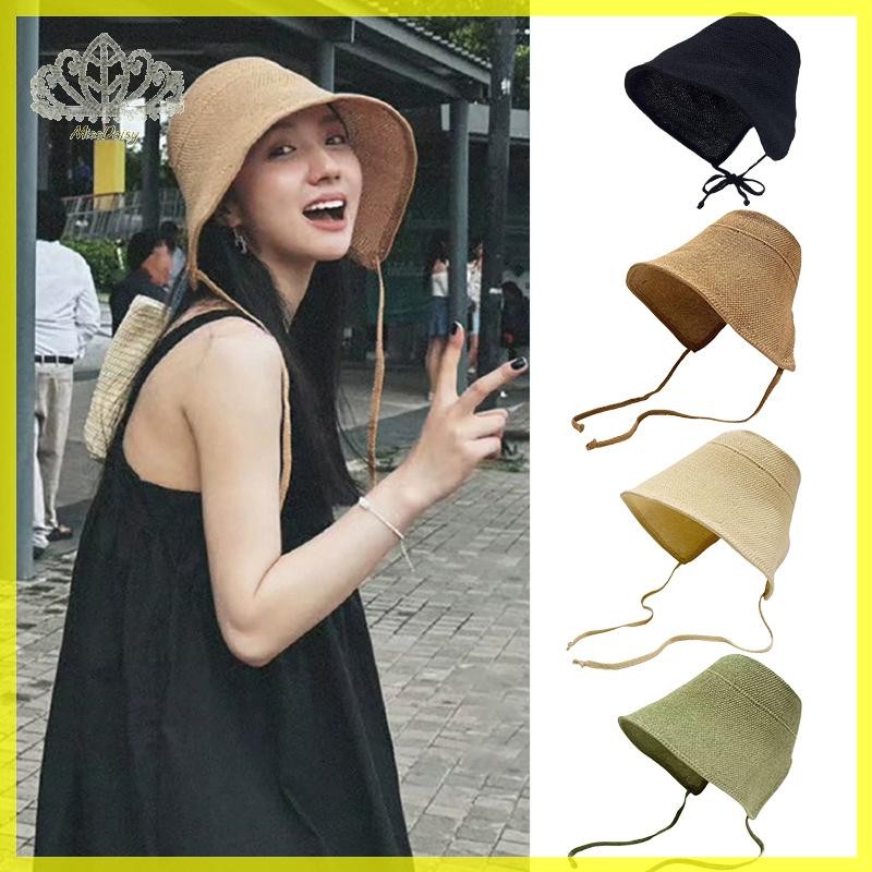 ผ้าลินินฟาง Regency Bonnets หมวกสําหรับผู้หญิงหมวกกันแดด Bow Beach Big Wide Brim Cloche หมวก Chapeau Femme Lace Up ฤดูร้อนกลางแจ้ง TH