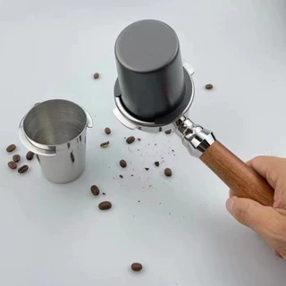 ⚡พร้อมส่ง⚡ถ้วยโดสกาแฟ สแตนเลส 51/58mm 304 Dosing cup Silver กระบอก รองผงกาแฟไม่ให้หก