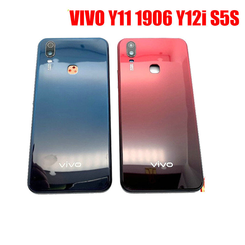 สําหรับ VIVO Y11 2019 1906 Y12i S5S แบตเตอรี่ด้านหลังประตูกรณีกรอบกลาง + เลนส์กล้อง + ปุ่มด้านข้าง Butttons