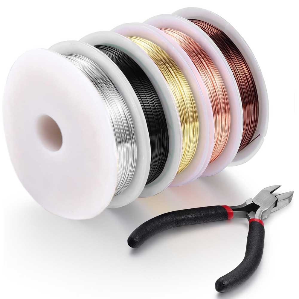 1-5 Rolls of 0.2-0.8mm Tarnish Resistant Coppers Wire for Jewelry Making and Crafts