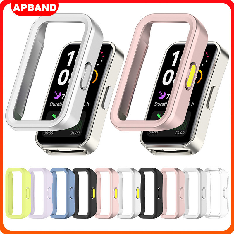 กรณี PC for Smartwatch Huawei Band 10 9 8 NFC อุปกรณ์ป้องกันหน้าจอร่องแข็งกันชนฝาครอบอุปกรณ์เสริม