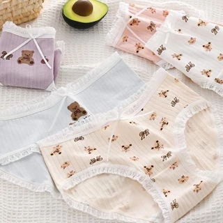 【คละสี 5 ชิ้น!!!】กางเกงชั้นใน มีM-XL กางเกงในผ้าฝ้าย ลายการ์ตูน หมี baby น่ารัก พร้อมส่ง