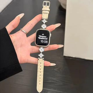 NiSTAR กลีบโลหะ + สายรัดข้อมือหนังจระเข้สําหรับ Apple watch Ultra 2 S10 9 8 7 6 SE 5 4 3 2 1,ใหม่แฟชั่นSmart WatchสําหรับIWatch 49/46/45/44/42 มม.41 มม.40 มม.38 มม.