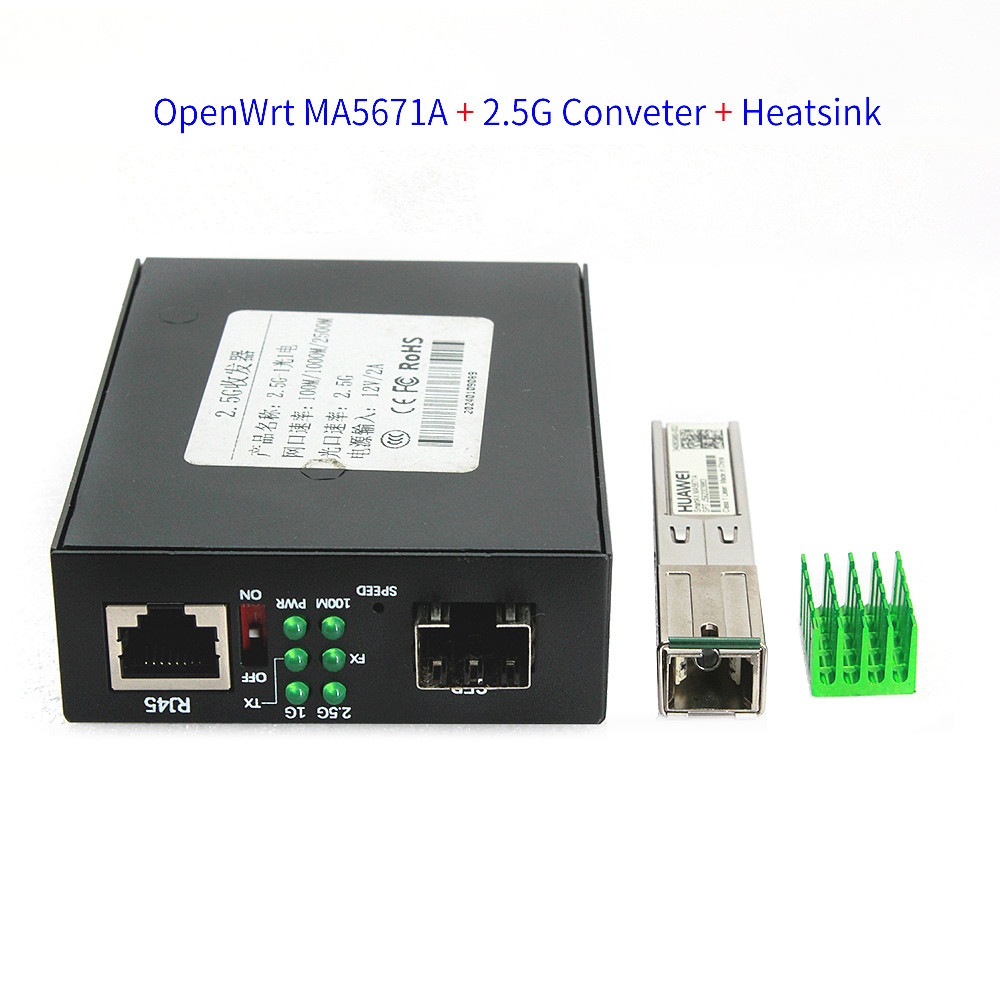 2.5G SmartAX MA5671A Pre-Owned Gpon ONU STICK OpenWrt Firmware พร้อมฮีทซิงค์ | ตัวแปลงสื่อ 2.5G SFP 