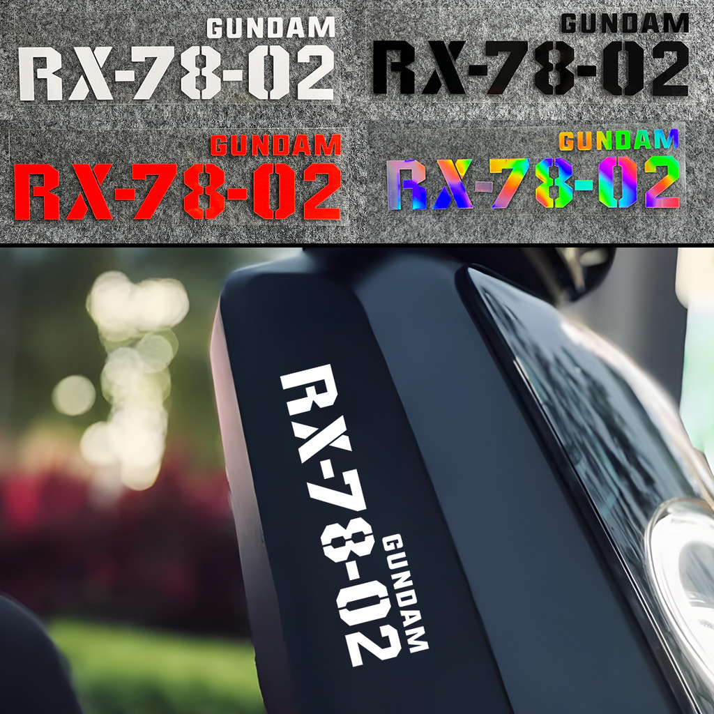 สำหรับ ZEEHO GUNDAM RX-78-02 มอเตอร์ไซค์ กันน้ํา สติ๊กเกอร์สำหรับตกแต่งรถจักรยานยนต์ บังโคลน ตกแต่ง สะท้อนแสง รูปลอก Yamaha Nmax Nax Tmax XMAX Mio Fino Nmax Aerox Exciter Jupiter