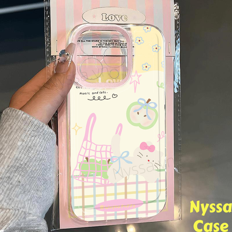 เคส IPhone เข้ากันได้กับ IP 16 15 Pro Max 11 12 13 14 Pro Max X XR XS Max 7Plus 8Plus สีเหลืองตาหมาก