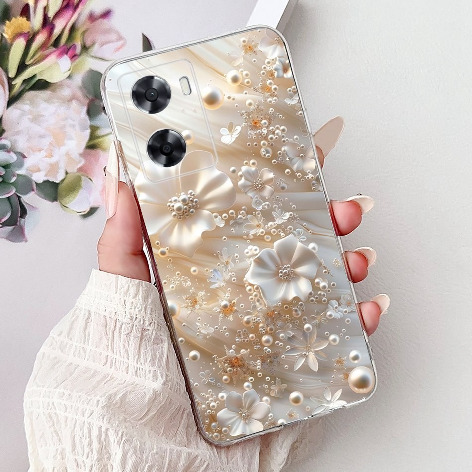 สําหรับ OPPO A57 4G 2022 A57e A57s A77 A77s CPH2387 กรณีดอกไม้แมวภาพวาดซิลิโคนอ่อนนุ่ม TPU เคสโทรศัพท์ - รูปที่ 4