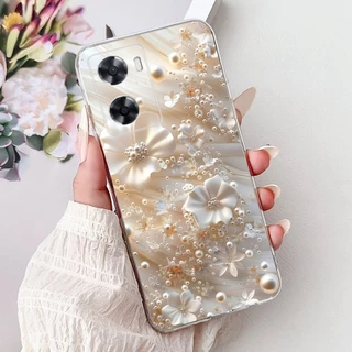 สําหรับ OPPO A57 4G 2022 A57e A57s A77 A77s CPH2387 กรณีดอกไม้แมวภาพวาดซิลิโคนอ่อนนุ่ม TPU เคสโทรศัพท์