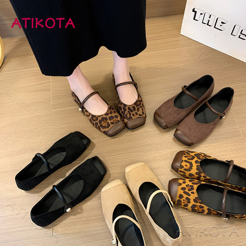 Atikota รองเท้าแบนแฟชั่นสำหรับผู้หญิง อเนกประสงค์ สบาย เถื่อนทาน น้ำหนักเบา Minimalist Casual Flats