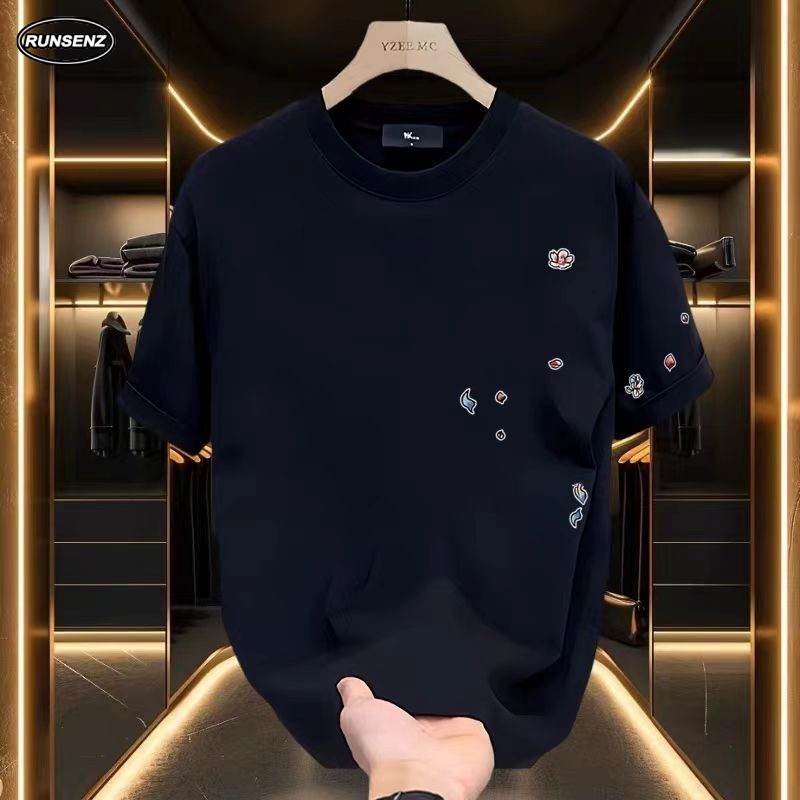 M-8XL เกาหลีอินเทรนด์แขนสั้น Tee Men Plus Size เสื้อลําลองหลวมขนาดใหญ่