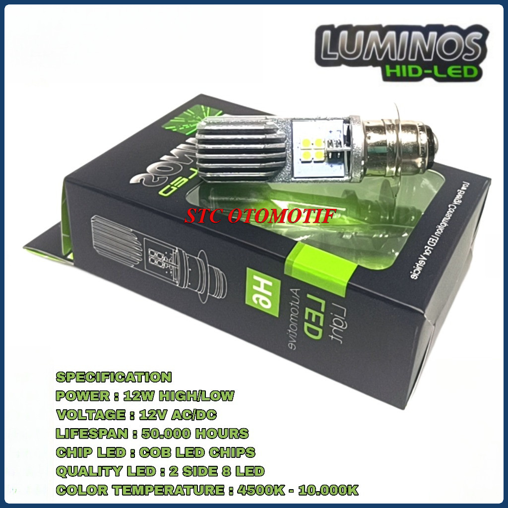 ไฟ LED 2 ด้านเดิม 8Led Luminos H6 ไฟหน้ารถจักรยานยนต์อัตโนมัติ LED H6 luminos AC DC สีขาว