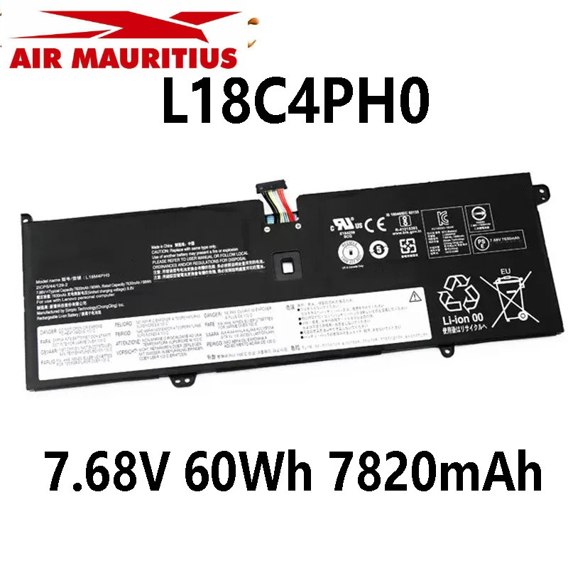 l18c4ph0 7.68โวลต์60WH 7820มิลลิแอมป์ชั่วโมงแบตเตอรี่แล็ปท็อปสำหรับ Lenovo โยคะ C940 14iil 81q9 44 1