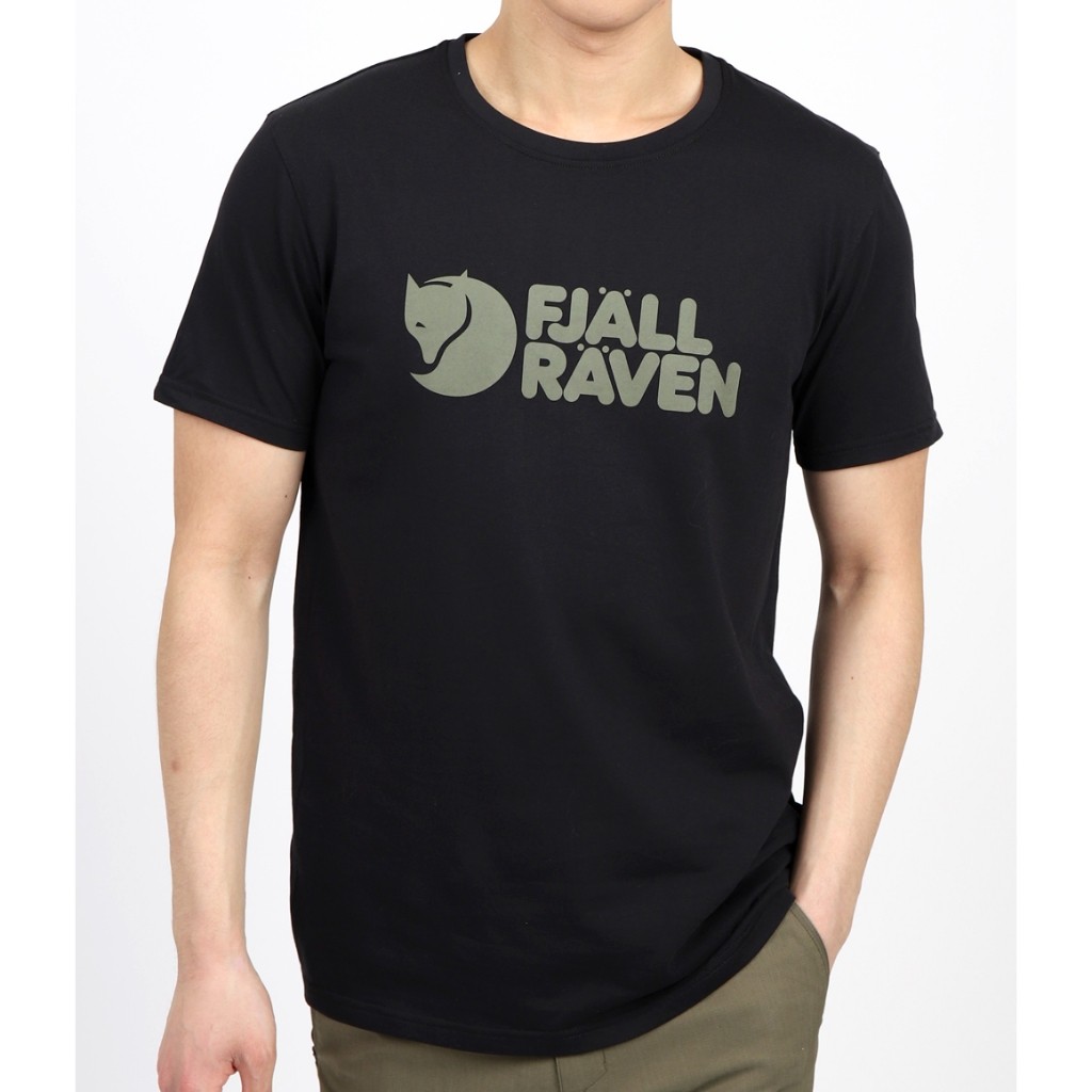 Fjallraven Mens Classic Logo Print เสื้อยืดแขนสั้นคอกลมลําลอง