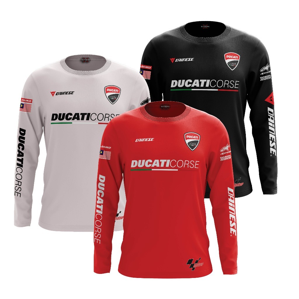 เสื้อยืด LONG SLEEVE Ducati002_Corse dai.inese MotoGP2024 การออกแบบจากผ้าไมโครไฟเบอร์
