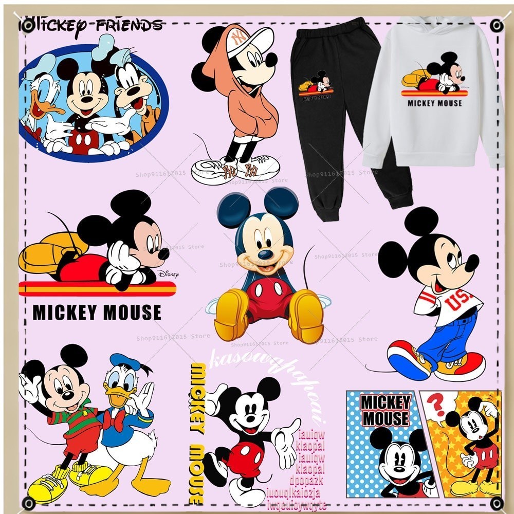 UV595 Mickey Minnie Mouse Thermo-Sticker Fashion Disney Iron Clothes Sticker Hot Transfer Patch for 