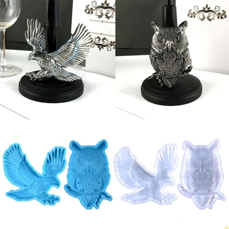 Yili 2 ชิ้นซิลิโคน Flying Eagle Owls แม่พิมพ์ติดผนัง Semi-steroid DIY เครื่องประดับจี้อีพ็อกซี่เรซิ่