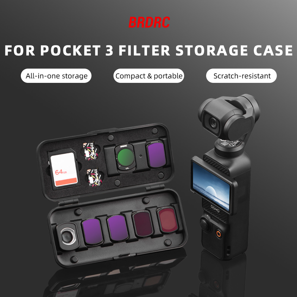 สําหรับ DJI OSMO POCKET 4/3 กล่องเก็บตัวกรอง TF/SD กล่องการ์ดมุมกว้างเลนส์มาโครอุปกรณ์กล้อง