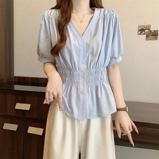 [HY] M-4XL เสื้อแขนสั้นสไตล์ใหม่สำหรับผู้หญิง:sizeใหญ่ สีทึบ กางเกงยืดหุ่นบาง-