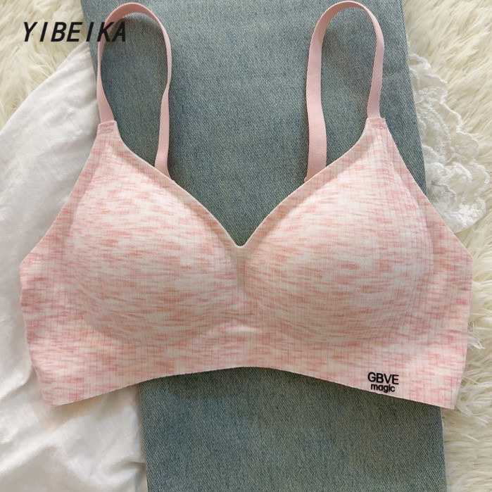 ไร้โครงฟองน้ำบางผ้านิ่มนุ่มลื่นเย็นใส่สบายแนบเนียนไปกับผิวSport Bra