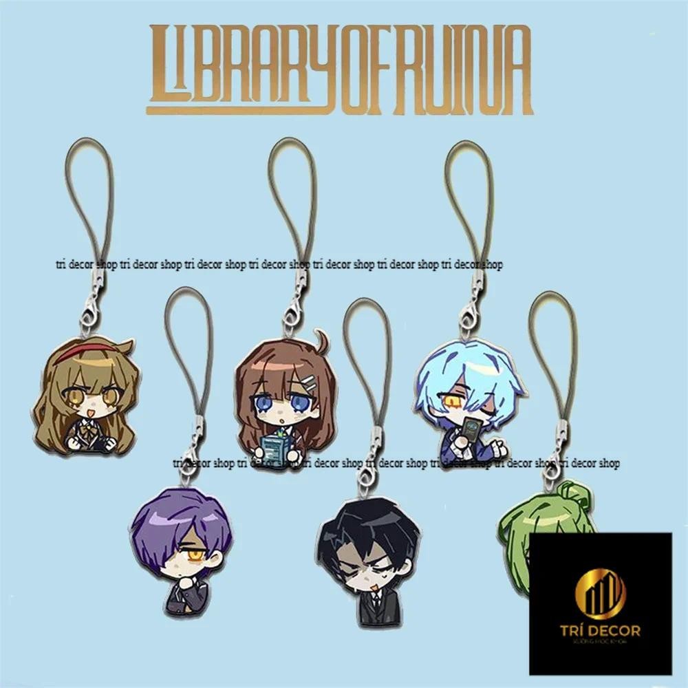 เกม Library Of Ruina Roland Angela HOD Michelle คอสเพลย์พวงกุญแจเชือกอะคริลิคโทรศัพท์ Keyring จี้กระ