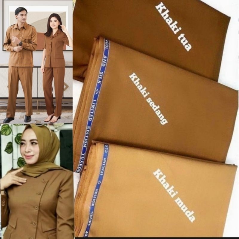 KATUN Khaki ผ้าวูลและผ้าไหมพรีเมียมสุด ผ้าข้าราชการ วัสดุชุดข้าราชการภาค PNS PDH ASN ผ้าคอตตอนพื้นฐา