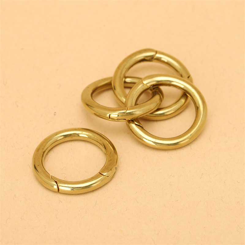 แหวนทองแดงบริสุทธิ์ที่สามารถเคลื่อนย้ายเปิดแหวนสปริงทองเหลืองรอบหัวเข็มขัดฤดูใบไม้ผลิทําเองหนังกระเป๋าเดินทางอุปกรณ์ฮาร์ดแวร์พวงกุญแจ - รูปที่ 5
