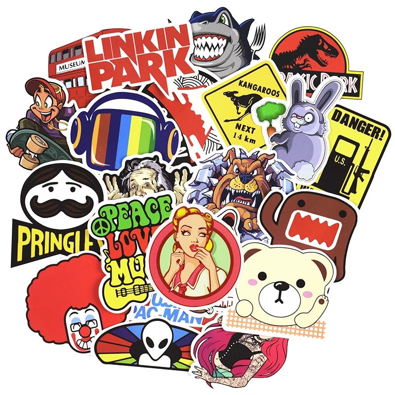 น่ารัก 100 ชิ้น DIY Colour Random Sticker Bomb Decals