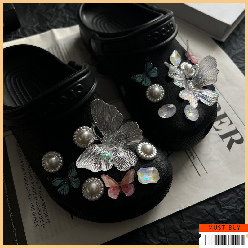 จี้รองเท้าแฟชั่น ชุดตัวต่อลายรองเท้า กันน้ำ | อุปกรณ์ตกแต่ง Clogs & Sandal สไตล์สากล