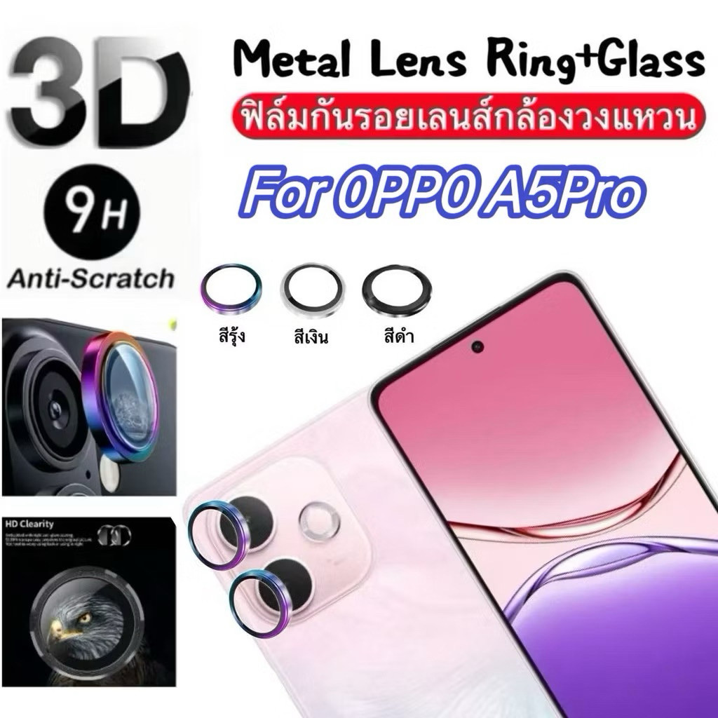 ฟิล์มเลนส์กล้อง สำหรับ OPPO A5PRO/A3Pro/A3/A3X/A5 5G/A5X/Reno13F/Reno13/Reno13Pro/Reno12/Reno11F ตรงรุ่น กระจกกันรอย