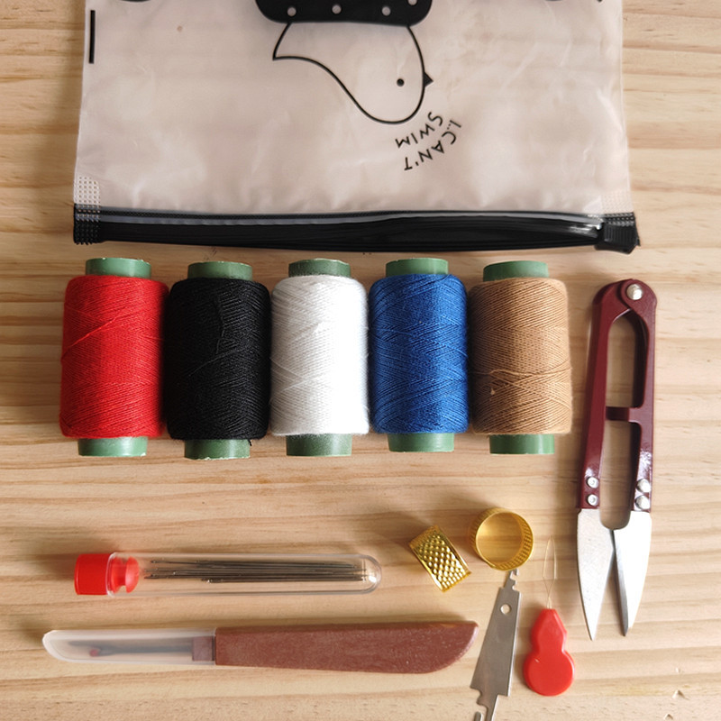ชุดเครื่องมือเย็บผ้าที่บ้าน ชุดเข็มและด้าย เย็บด้วยมือ เข็มตาใหญ่ 402 ด้ายเย็บ ชุดเครื่องมือแยกตะเข็