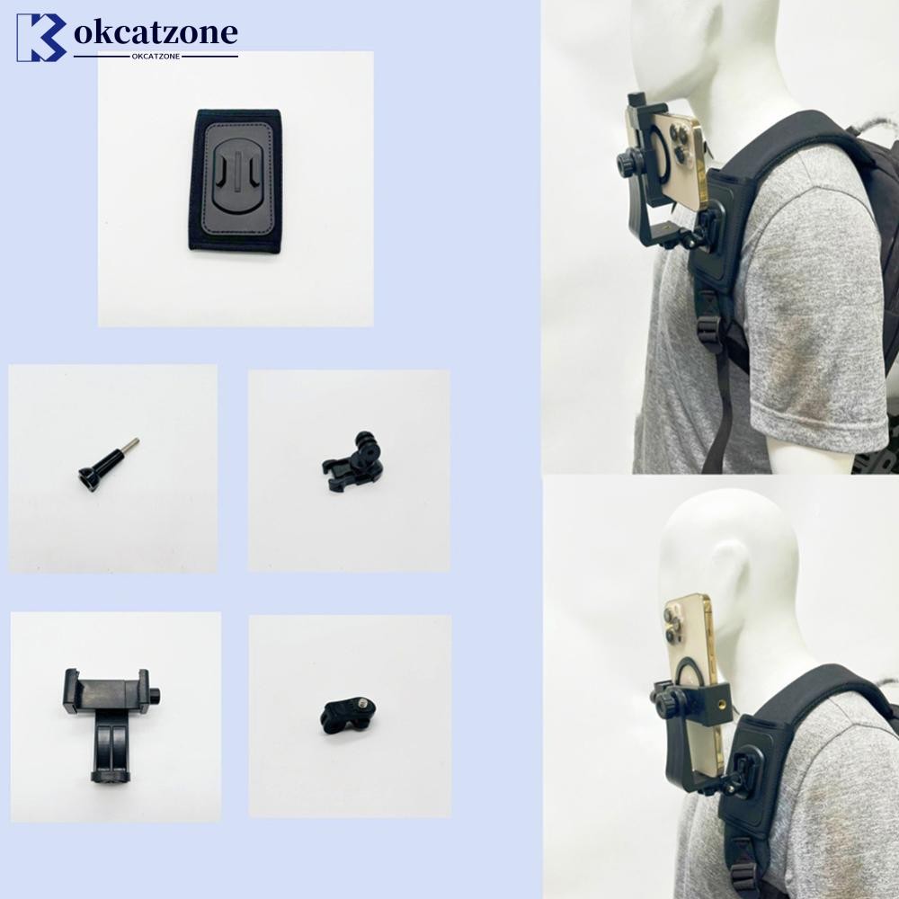 OKCATZONE 360 หมุนกระเป๋ากระเป๋าเป้สะพายหลังสายคล้องไหล่ Mount สําหรับ GoPro Hero 13 12 11 10 9 DJI Action 5 Pro 4 Insta360 X4 X3 ผู้ถือ C5W4