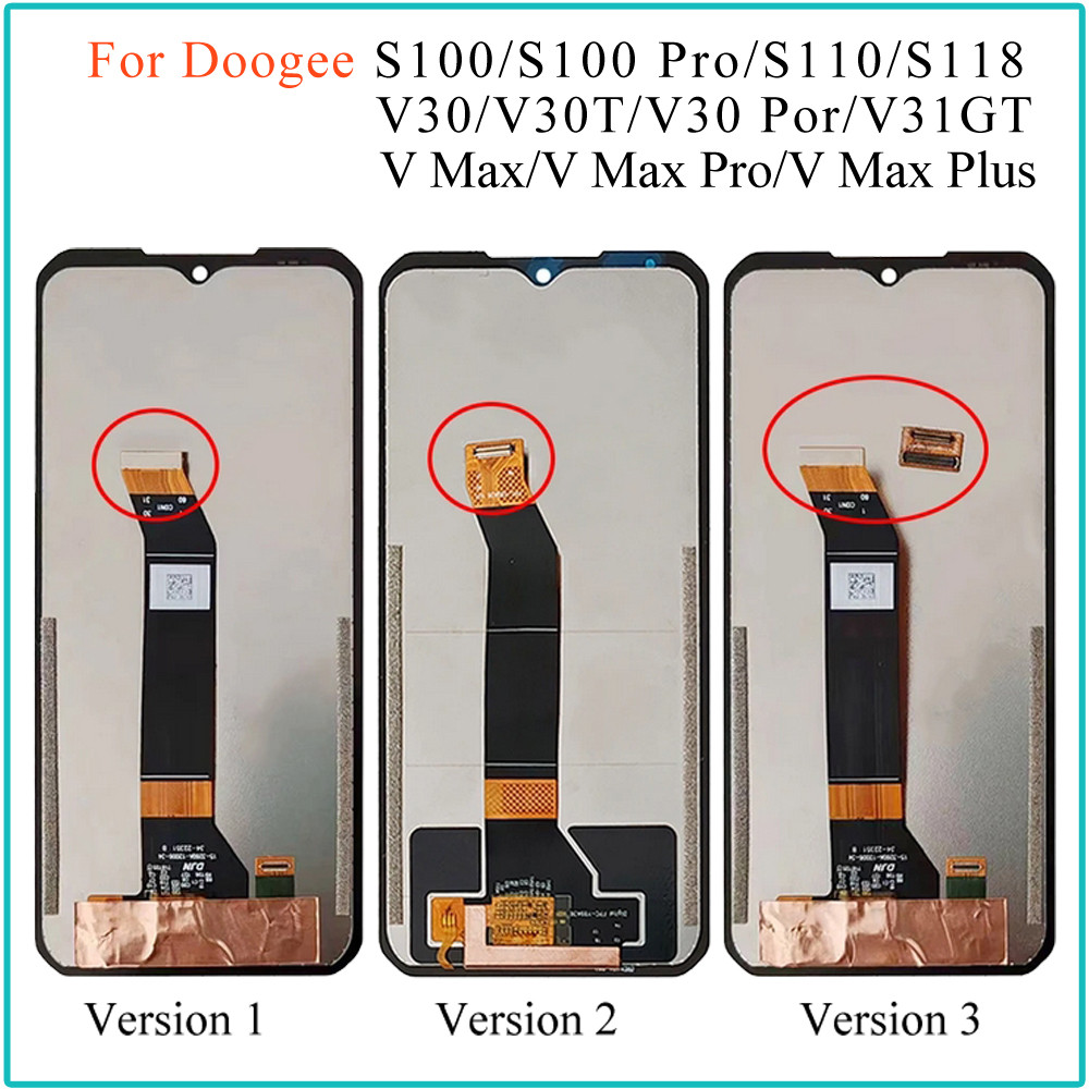 6.5 8 "นิ้วสําหรับ Doogee S100 Pro S110 S118 V30T V30 Pro V31GT V Max Pro Plus LCD DIsplay Touch Scr