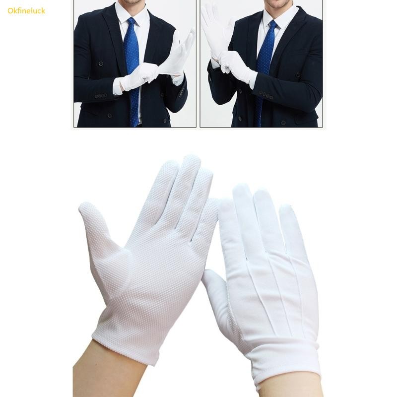 ถุงมือพิธีสีขาวสำหรับผู้ชายและผู้หญิง ทักซิโด้ ถุงมือขับรถอย่างเป็นทางการ