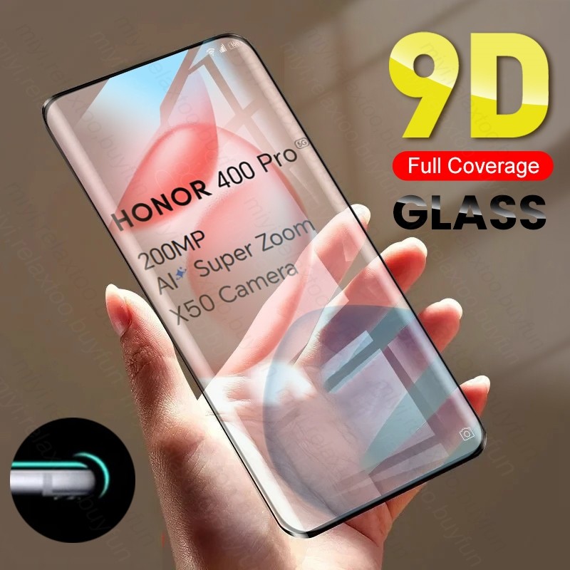 2 ชิ้น 9D โค้งกระจกนิรภัยป้องกันหน้าจอสําหรับ Honor400 Honor 400 Pro Honar Honer 400Pro 5G ป้องกันกร